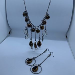 Dangle Necklace and Earring Set